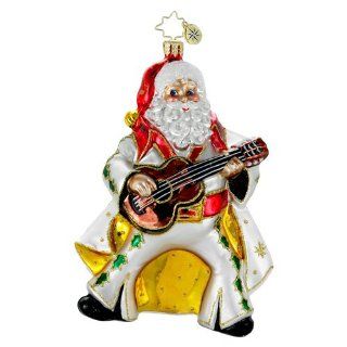 RADKO VIVA LA NICK Santa Elvis like with Guitar Glass Christmas Ornament   Christmas Ball Ornaments
