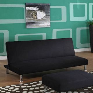 InRoom Designs Klik Klak Convertible Sofa   Black with Metal Frame   Sofas