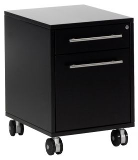 Jesper 9000 Collection 2 Drawer Mobile Pedestal   Espresso Stained Mahogany Wood   File Cabinets