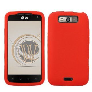 Red Silicone Skin Soft Phone Cover for LG Connect MS840 Cell Phones & Accessories