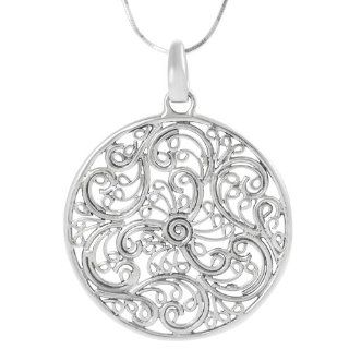 Alexandria Collection Sterling Silver Balinese Filigree Necklace Jewelry