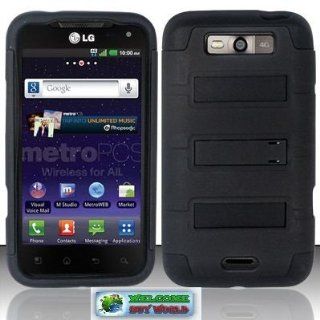 [Buy World] for Lg Connect 4g Ms840 (Metropcs) Silicon +Tpu Cover   Black Black Sctpu Cell Phones & Accessories