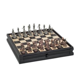 WE Games Golf Pewter Chess and Checker Set with Storage   Chess Sets