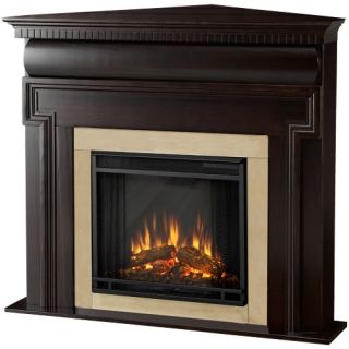 Real Flame Mt. Vernon Corner Indoor Electric Fireplace   Dark Walnut   Electric Fireplaces