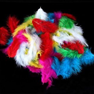 120 Pieces Craft Wild Turkey Tail Wing Feather Mixed Colors 5 10CM  Yellow Feather Wings  Beauty
