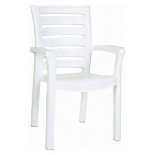 Compamia ISP016 WHI Marina Resin Dining Arm Chair   White   Set of 4   Outdoor Dining Chairs