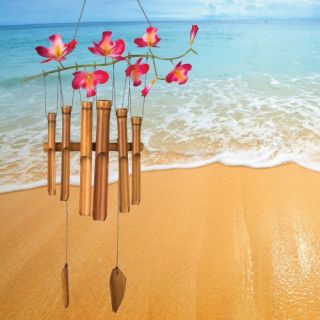 Woodstock Cherry Blossom Bamboo Wind Chime   Wind Chimes