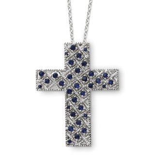 September Birthstone, Cross Necklace in Silver Jewelry