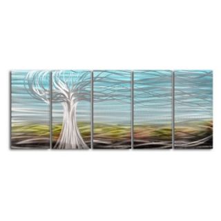 Ghostly Tree 5 Piece Handmade Metal Wall Art  60W x 24H in.   Wall Sculptures and Panels