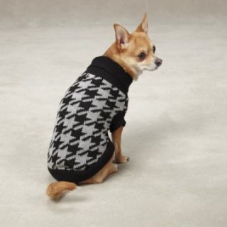 East Side Collection Uptown Houndstooth Sweater   Black   Dog Sweaters and Shirts