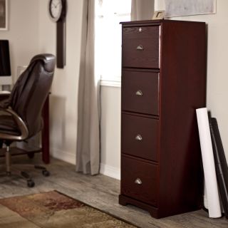 The Hawthorne 4 Drawer Vertical Filing Cabinet   Dark Cherry   File Cabinets