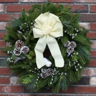 24 in. Fresh Balsam Winter White Wreath   Christmas Wreaths