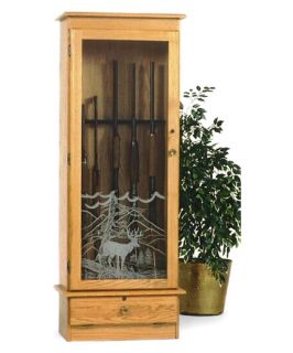 Concepts in Wood American Oak 5 Gun Cabinet   Gun Cabinets