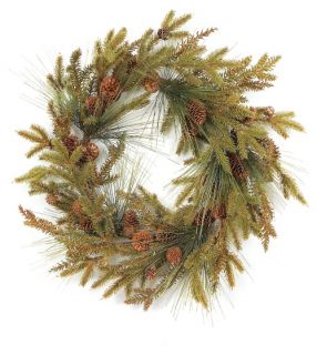 23 in. Pinecone and Pine Needle Wreath   Christmas Wreaths