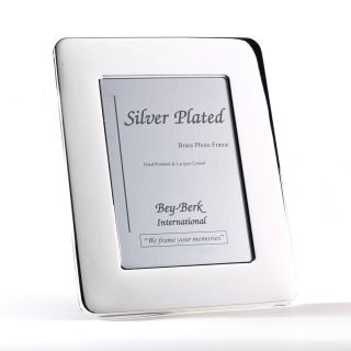 Bey Berk Silver Plated 5 x 7 in. Photo Frame with Rounded Corner   Tarnish Proof   Picture Frames