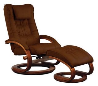 MAC Motion Oslo Collection Swivel Recliner with Ottoman   Chocolate Micro Fiber   Fabric Recliners