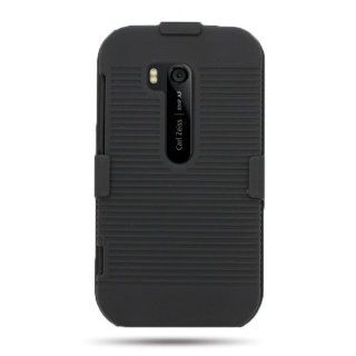 CoverON COMBO BLACK Hard Snap On Cover Case Holster Clip for NOKIA 822 LUMIA / ATLAS VERIZON [WCD176] Cell Phones & Accessories