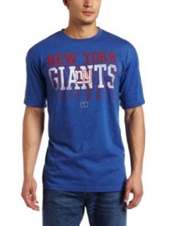 NFL Men's New York Giants Posted Victory Short Sleeve Crew Neck Overdyed Tee (Heather Blue, XX Large)  Sports Fan T Shirts  Clothing