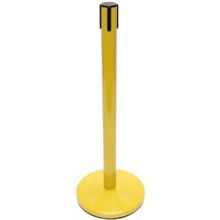 Accuform Signs PRB846YL Blockade Facility Traffic Control Receiver Post, for Retractable Belt Tape Barriers, Yellow Industrial Safety Rope Barriers