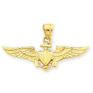 Gold and Watches 14k Large US Naval Aviator Badge Pendant Charms Jewelry