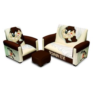 Warner Brothers TAZ Tasmanian Devil Toddler Sofa with Chair and Ottoman Set   Kids Arm Chairs