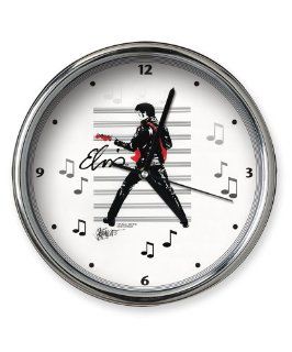 Elvis Chrome Clock   Wall Clocks