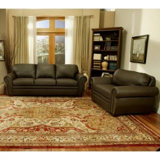 Abbyson Living Bellavista Brown Italian Leather Oversized Chair and Sofa Set   Sofa Sets
