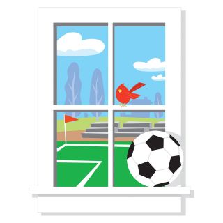 Soccer Practice Peel and Stick Window   Wall Decals