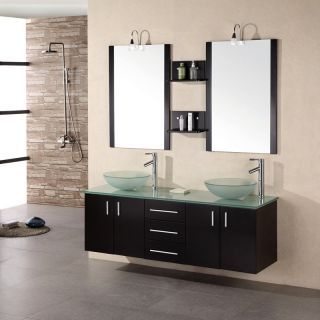 Design Element Modena 60 in. Double Bathroom Vanity Set   Double Sink Bathroom Vanities