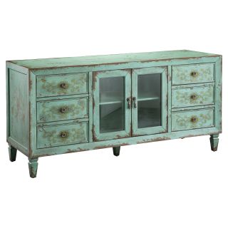 Stein World Vintage Blue Media Console with Drawers   TV Stands