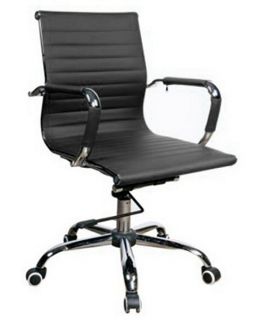 Chintaly Adjustable Upholstered High Back Office Chair   Black   Desk Chairs