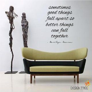 Marilyn Monroe Wall Decal Decor Quote SOMETIMES GOOD THINGSNice MATTE BLACK   Wall Decor Stickers