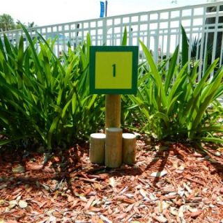 Nautical Square Channel Marker with Green Square   Garden Statues