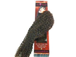 Seta Capelli Premium Wefted 100% Human Hair Extensions in 20 inch Length BB Curly #1B Black  Beauty