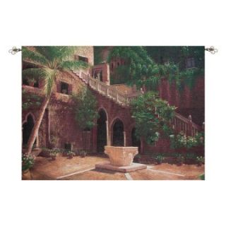 Wishing Well Courtyard   70W x 50H in.   Wall Tapestries and Scrolls