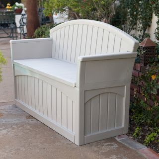 Suncast PB6700 Ultimate 50 Gallon Resin Patio Storage Bench   Outdoor Benches