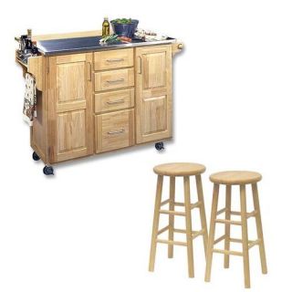Home Styles Fairmont Kitchen Cart with Drop Leaf   Kitchen Islands and Carts