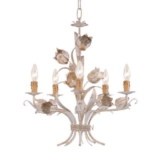 Crystorama Southport Mini Chandelier   19W in. Antique White   Chandeliers