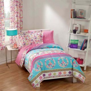 CHF Peace and Love Mini Bed in a Bag   Girls Bedding