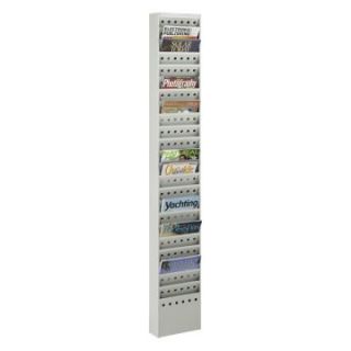 Safco 4322GR Steel Magazine Rack with 23 Compartments   Gray   Commercial Magazine Racks