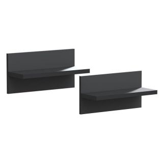 Nexera Serenit T Modular Design Your Own Storage and Entertainment System   Wall Shelves   Set of 2   Black   Media Storage