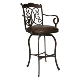 Pastel 30 in. Athena Swivel Bar Stool with Arms   Autumn Rust   Bar Stools