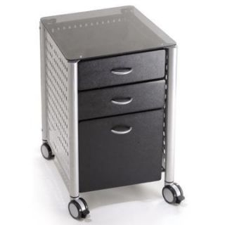 Innovex Glass Top Mobile Filing Cabinet   File Cabinets