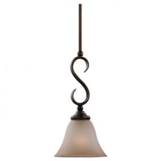 Sea Gull Lighting 61360 829 Rialto One Light Mini Pendant, Russet Bronze Finish with Ginger Glass   Ceiling Pendant Fixtures  