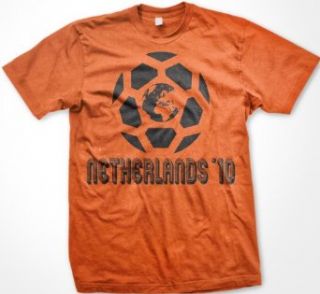 Netherlands International Soccer Globe T Shirt, Dutch Soccer Pride Mens T shirt, XX Large, Orange Clothing