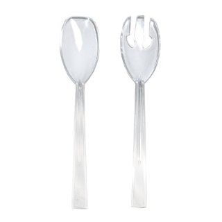 NorthWest Enterprises N9421 High Quality Plastic Serving Forks and Spoons Set, 9 1/2" Length, Clear (Case of 48 Pieces)