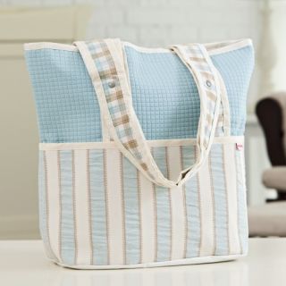 Hoohobbers Spa Blue Tote Diaper Bag with Optional Personalization   Tote Diaper Bags