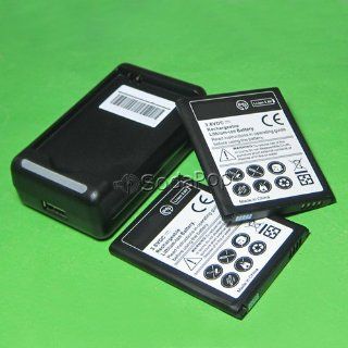 New 2 x 2450mAh Li ion Battery for Samsung Galaxy Axiom SCH R830 + Battery Dock Charger Cell Phones & Accessories