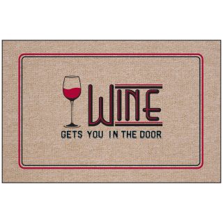 Wine Gets You in the Door Indoor/Outdoor Doormat   Outdoor Doormats