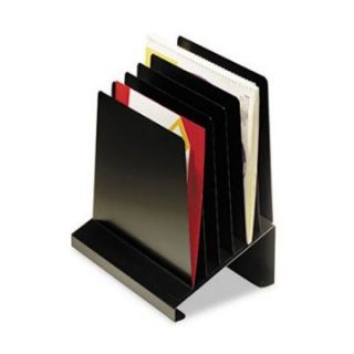 Steelmaster by MMF Industries 264R806BK Slanted Vertical Organizer with 6 Sections   Office Desk Accessories